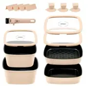 Bohogle Induction ceramic coating square cookware set with lid & magic handle 1