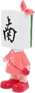 MUSISALY Mahjong Doll Desktop Mahjong Figure Chinese Traditional Statue Chinese Mahjong Sculpture Mahjong Figure Ornament Car Dashboard Decoration Dress-up Doll Mahjong Ornament Resin Pink