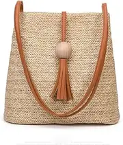 [GL-Turelifes] Tassel Buckets Totes Handbag Women's Casual Shoulder Bags Soft Leather Crossbody Bag