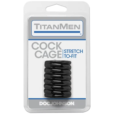 Doc Johnson TitanMen Cock Cage Penis Ring Black