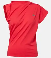 [Vivienne Westwood] Vivienne Westwood Hebo Orb cotton jersey top AU 18 red
