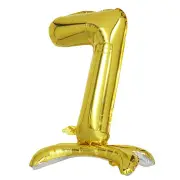 GOLD 27" tall Number 7 Mylar Foil Standing Balloon Party Backdrop Decorations