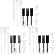FRCOLOR 9 Set Empty Mascara Bottle Refillable Lotion Sample Tubes Squirt Bottles Oil Containers Perfume Empty Mascara Tube for Oil Funnel Empty Tubes Abs Transparent