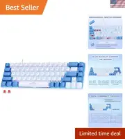Ergonomic 68-Key Mechanical Keyboard – Blue Backlit, Red Switches, USB-C