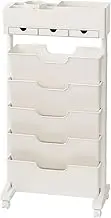 Movable Multi-grids Storage Shelving Rolling Organization Cart Storage Organizer with 3 Small Drawers for Office
