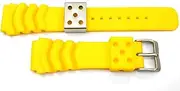 [g24] 22mm Silicone Rubbber Yellow Watch Band Strap for Men and Women | Comfortable and Durable Material | Silver Buckle-S5
