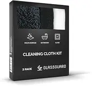 [GLASSGUARD] Cleaning Cloth Kit - Streak-Free & Lint-Free Multi-Surface, Bathroom & Glass Cleaner - Durable, Quick-Dry, Hypoallergenic Cloths for Household & Cleaning - Reusable Cleaning Cloths (3 Pack)