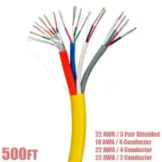 500FT Access Control Cable CMP Plenum Rated 4C18 + 4C22 + 2C22 + 6C22 Yellow