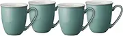 Denby - Elements Fern Green Coffee Mug Set of 4-330ml Stoneware Ceramic Tea Mug Set for Home & Office - Dishwasher Safe, Microwave Safe - Green, White - Chip Resistant