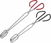 2Pcs Heavy Duty Fireplace Tongs Ergonomic Long Handle BBQ Tool for Outdoor Grilling Clamp and Log Grabber for Camping and Fire Pits