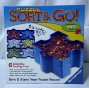 Ravensburger Sort & Go 6 Piece Jigsaw Puzzle Stackable Sorting Trays - New/NIB