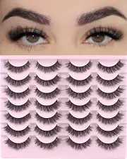14Pair FARRED Natural Lashes Short Eyelashes Wispy False Mink Lash Natural Look