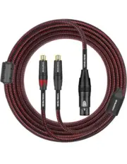 Dual RCA to XLR Y Cable - 6 FT 3 Pin XLR Female to 2RCA Female Plug Splitter