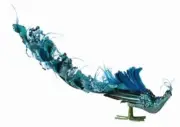 Large 23" Sequin Teal / Blue Feathered Peacock Christmas Ornament by Regency Int