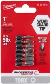 ELEC TOOL 48-32-4615 1"Torx Ins Bit Set (7 Piece)