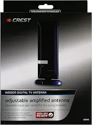 CREST Adjustable Amplified Indoor Antenna; HDTV, VHF,UHF,FM Ready.