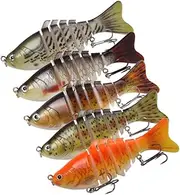 Happyyami 5Pcs Segmented Fishing Durable Simulated Baits for Freshwater and Saltwater Fishing for Ocean Lake River and Stream Use Fishing Supply Tool for Enthusiasts