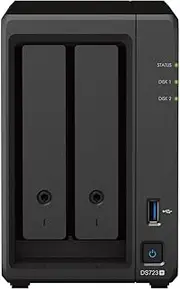 Synology DiskStation DS723+ 2-Bay 3.5" Diskless 2xGbE NAS (Scalable),AMD Ryzen R1600 Dual core, 2GB RAM, 1xUSB3, eSATA