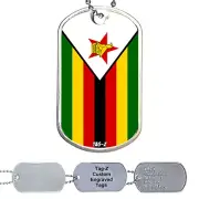 Zimbabwe Flag Military Dog Tag Necklace - Customized