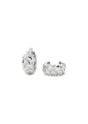 Missoma X Lucy Williams Waffle Mini Rhodium-plated Hoop Earrings - Silver ONE SIZE