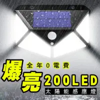 在飛比找momo購物網優惠-【Saikoyen】強光200LED太陽能感應燈1入(室外燈