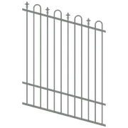 ProtectorAl 0350-1200W x 1200H Palladium Silver Loop & Spear Top Pool Fence Panel Raked Up to 15º