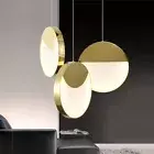 Post Modern Metal Pendant Suspension Hanging Gold Ceiling Lamp Led Bulb Light