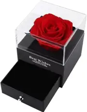 Eternal Preserved Rose in Gift Box Red Rose with Drawer for Jewelry, Romantic Keepsake Gift