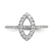 1/3 Ct. Natural Marquise Cut Diamond Semi-mount Engagement Ring in 14K White Gold