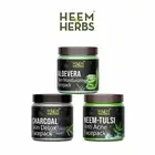 HEEM & HERBS Charcoal Aloevera Neem-Tulsi Face Pack for Skin Whitening 100 grams