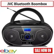 JVC Bluetooth Boombox Portable CD Player USB/MP3/FM Radio/LCD Display 8W Speaker