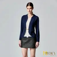 在飛比找momo購物網優惠-【MON’S】優雅小外套式羊毛假兩件上衣(5色任選)