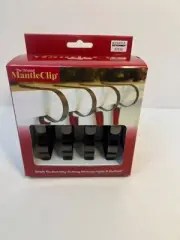 The Original Mantle Clip ~ Set of 4 Rubbed Bronze Stocking Garland Clips Hooks