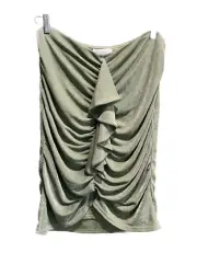 Mare Mare x Anthropologie Moss Green Ruched Sparkly Women's Skirt Size XL