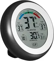 °C/°F Digital Thermometer Hygrometer Temperature Meter Max Min Value Trend Display Black One Size