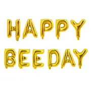 16-inch Gold HAPPY BEEDAY Foil Balloon Banner
