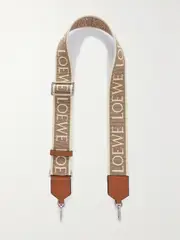 [LOEWE] LOEWE - Anagram Leather-trimmed Canvas-jacquard Bag Strap - Tan - One size One size Brown