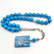 Tasbih beads Natural Mongolian turquoise misbaha bracelet gemstone muslim gift