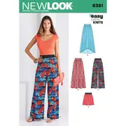 New Look Sewing Pattern 6381 N6381 Misses' Knit Skirts and Pants or Shorts