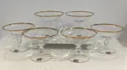 MIKASA Crystal Jamestown 6 Gold Trim COMPOTE Pedestal Glass Dessert Glass NWT