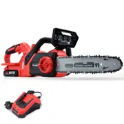 Baumr-AG 20V 10 Inch Electric Cordless Chainsaw 2Ah Lithium Battery Lightweight Wood Garden Cutter