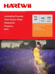 A4 Thermal Laminating Pouches 250 Micron 125x2 Thickess Clear Clean Hartwii