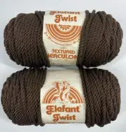 Vtg Elefant Twist Herculon Macrame Cord Robe Brown 063 100 Yds 5-6MM Set of 2