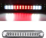 For Chevy Silverado GMC Sierra C K Sierra LED High Mount Third 3rd Brake Cargo Stop Tail Light Assembly Replacement (Chrome Housing/Clear Lens)