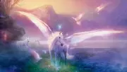 UNICORN PEGASUS MOUNTAINS QUALITY CANVAS ART PRINT- Poster 12x8"