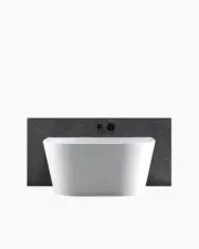 Back to Wall Bath 1300 Compact Acrylic White Round Modern Bathtub Thin Edge NEW