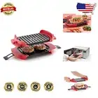Compact 10" x 5.7" Microwave Grill & Panini Press - Fast Healthy Cooking