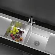 CEFITO Kitchen Sink Basin Stainless Steel Under/Top/Flush Mount Bowl 155X50Cm
