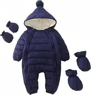 [Ohrwurm] 3 Pcs Baby Flannel Lining Snowsuit Unisex Winter Warm Jumpsuit Double Zip Up Romper
