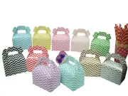 Party Favour Boxes x 12 Chevron Candy Gift Cardboard Gable Sweets Cake